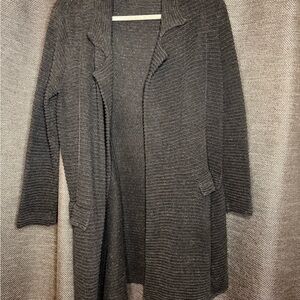 Eileen Fisher Charcoal Ribbed Cardigan